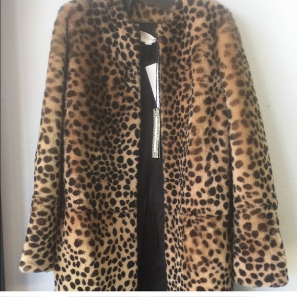 Loeffler Randall Long Cheetah Shearling Coat Small - Picture 7 of 11